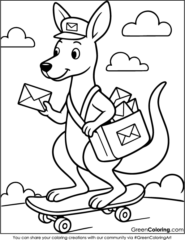 Free Printable Kangaroo Coloring Pages PDF