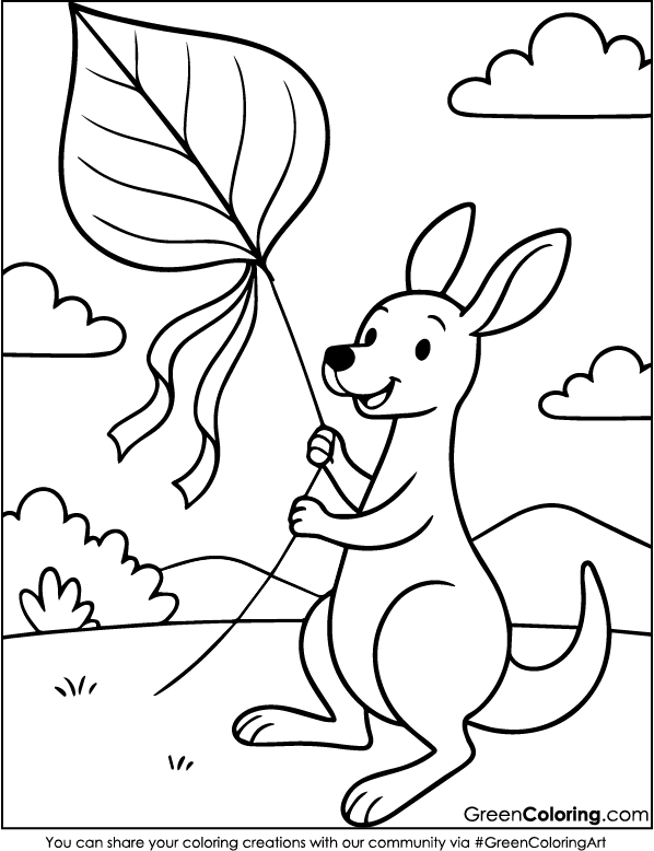 Download Free Printable Kangaroo Coloring Pages PDF
