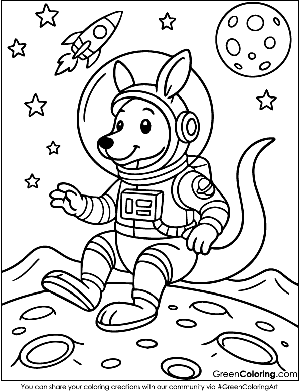 Download Free Printable Kangaroo Coloring Pages PDF