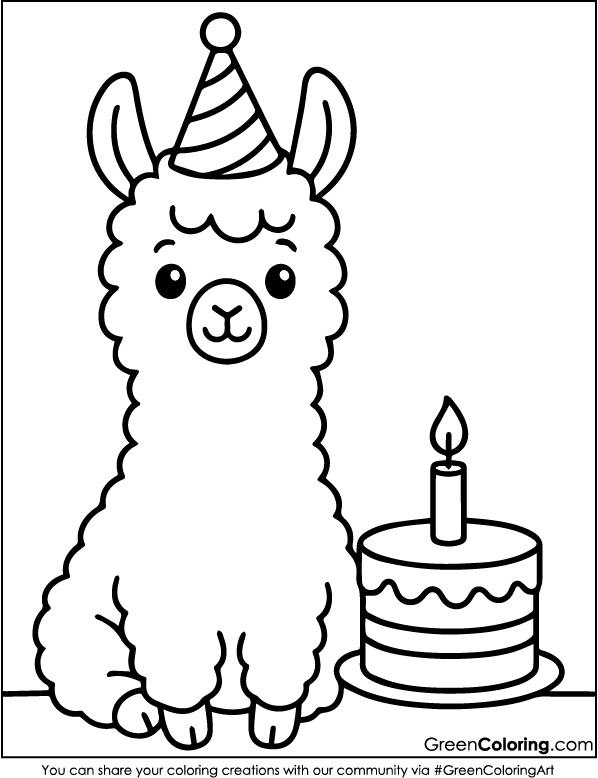 Download Free Printable Llama Coloring Page PDF