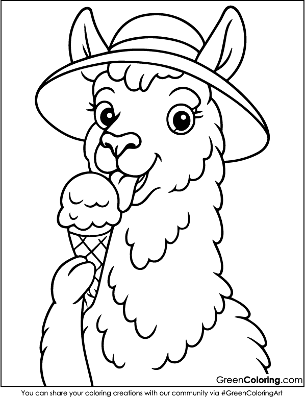 Llama Coloring Pages