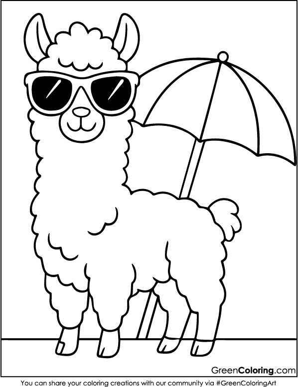 Llama Coloring Pages