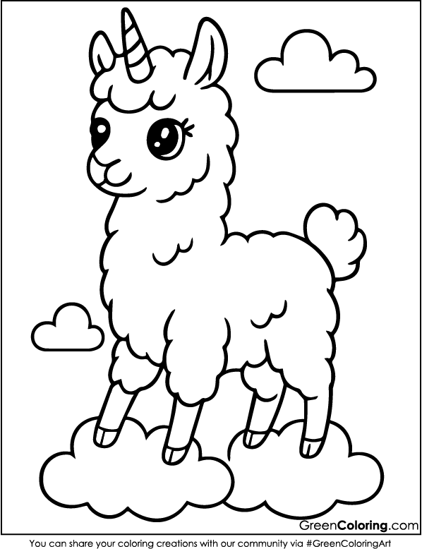 Printable Llama Coloring Pages PDF