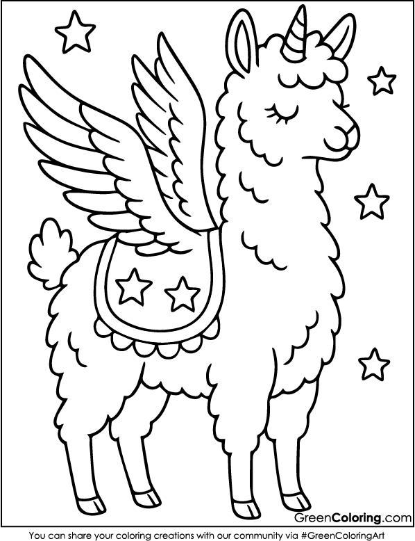Free Printable Llama Coloring Pages PDF