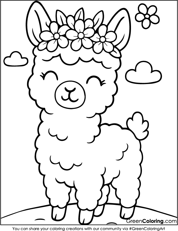 Free Printable Llama Coloring Pages PDF