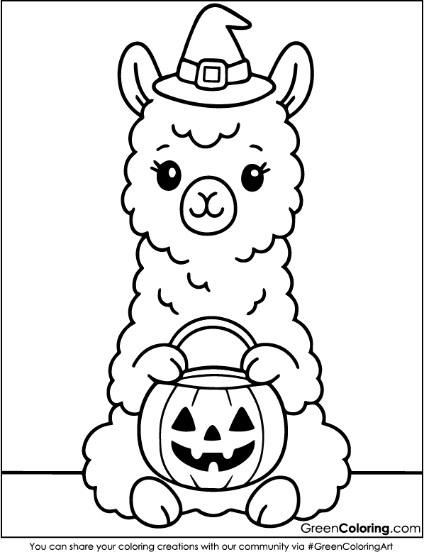 Printable Llama Coloring Pages PDF