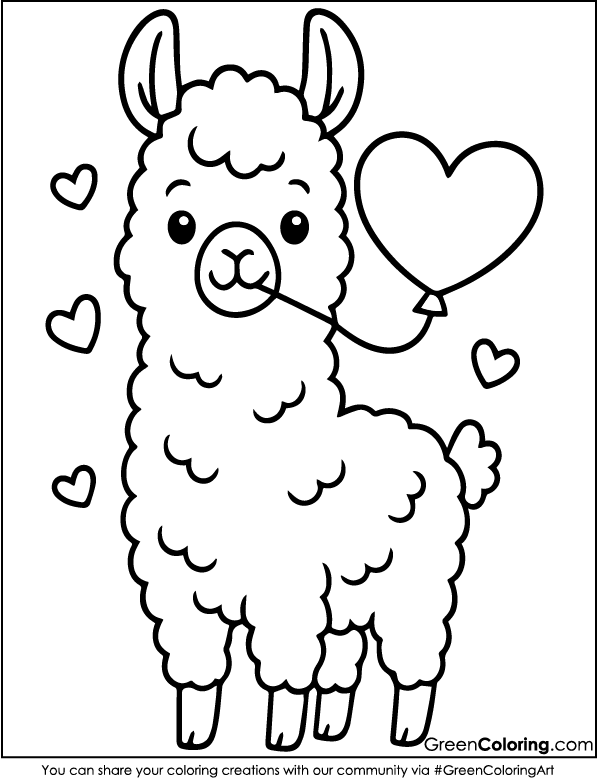 Download Free Printable Llama Coloring Pages PDF