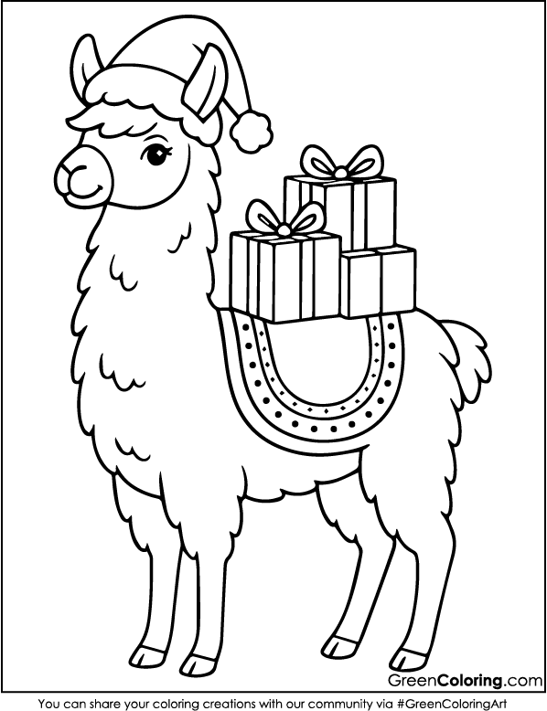 Download Free Printable Llama Coloring Pages PDF