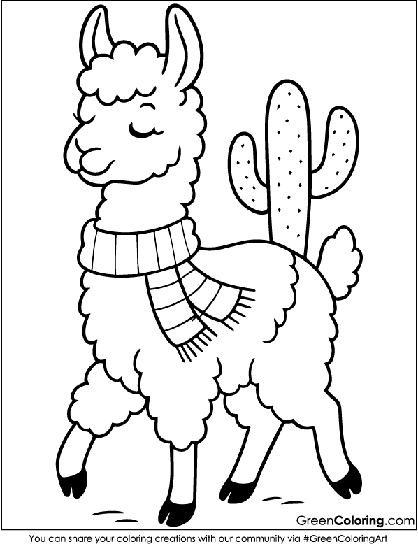 Download Free Printable Llama Coloring Pages PDF