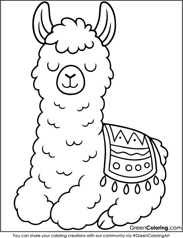 Download Free Printable Llama Coloring Pages PDF