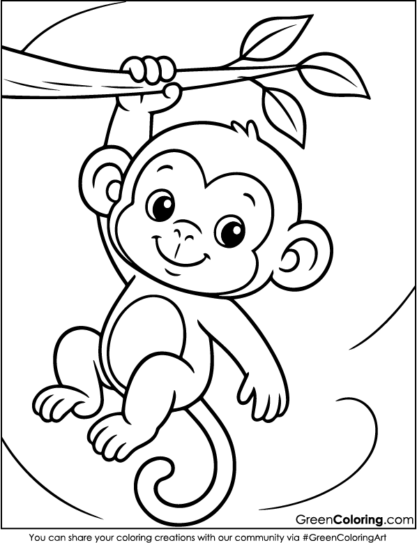 Free Printable Monkey Coloring Pages PDF