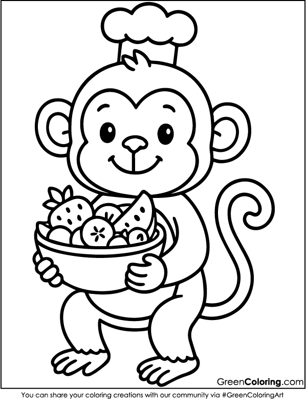 Free Printable Monkey Coloring Pages PDF