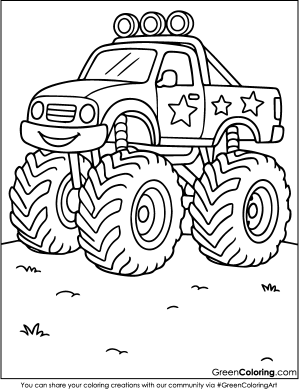 Printable Monster Truck Coloring Pages PDF