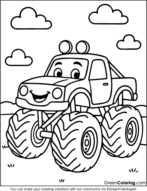 Printable Monster Truck Coloring Pages PDF