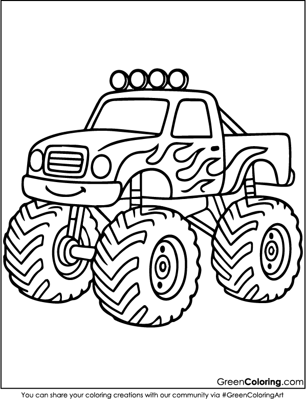 Free Printable Monster Truck Coloring Pages PDF