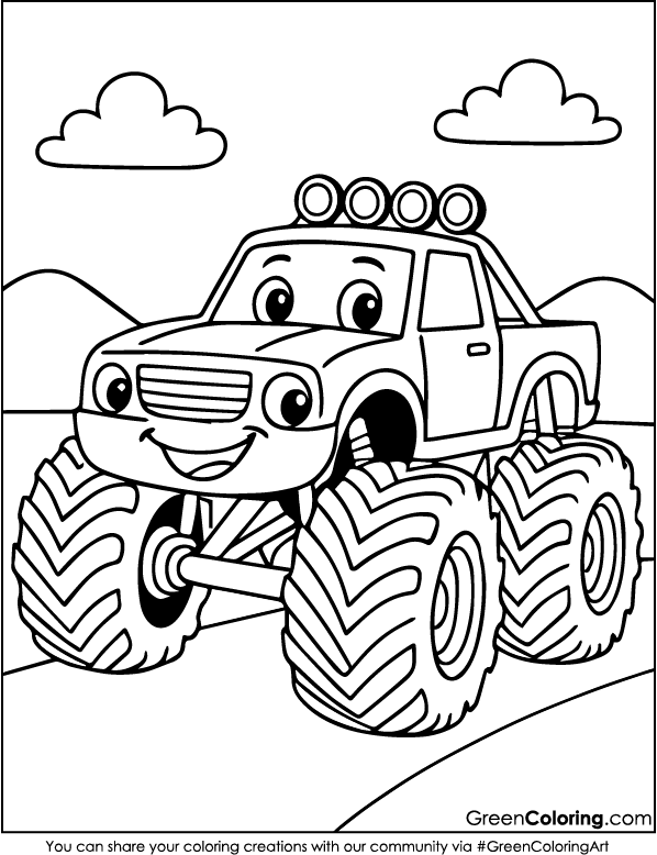 Free Printable Monster Truck Coloring Pages PDF