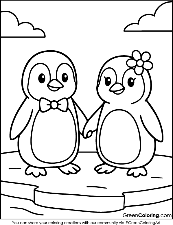 Penguin Coloring Pages PDF
