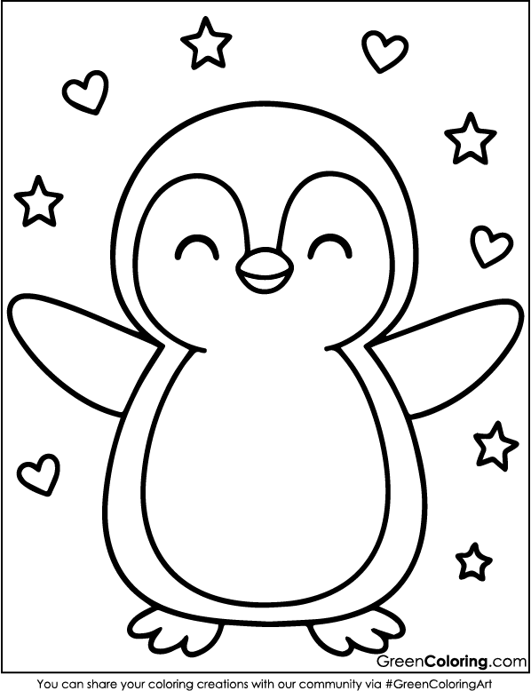 Printable Penguin Coloring Pages PDF