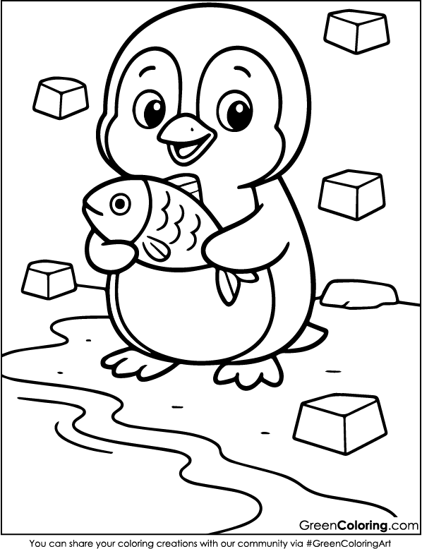 Printable Penguin Coloring Pages PDF