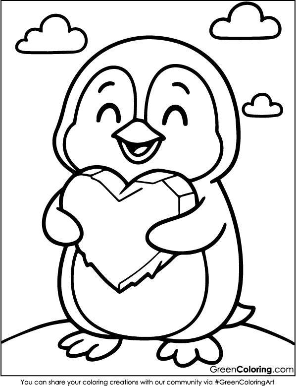 Download Printable Penguin Coloring Pages PDF Free