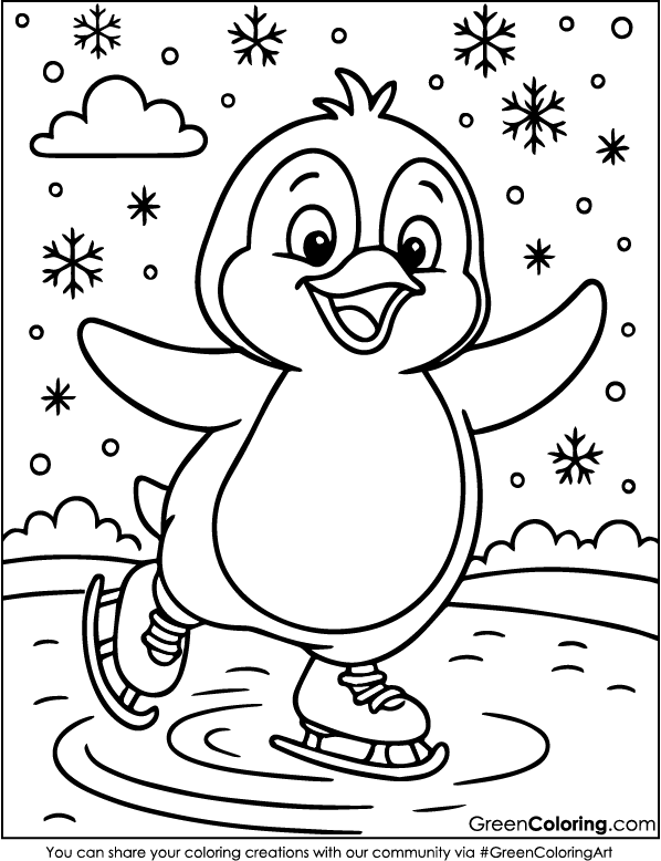 Download Printable Penguin Coloring Sheets PDF Free