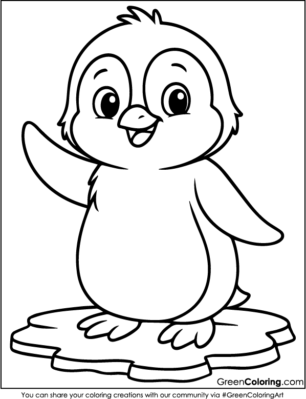 Download Printable Penguin Coloring Sheet PDF Free