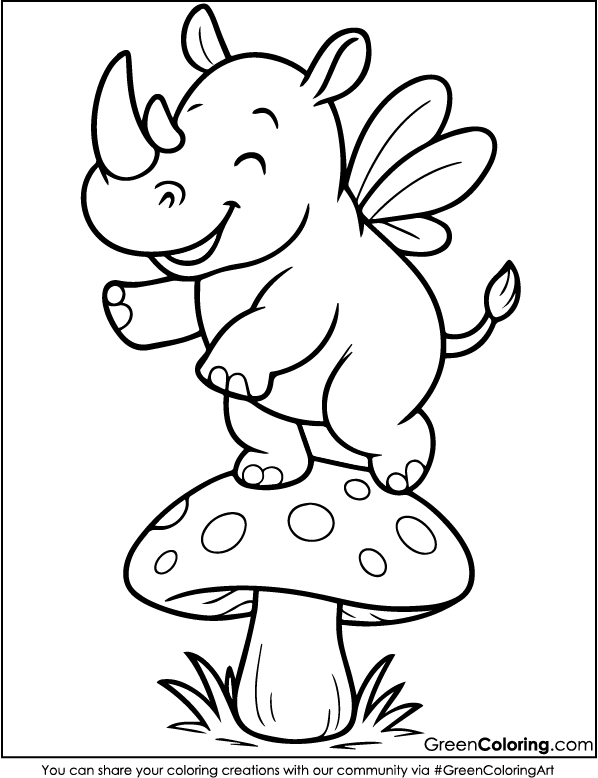 Download Free Printable Rhino Coloring Sheets PDF