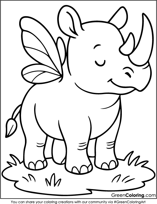 Download Free Printable Rhino Coloring Sheet PDF