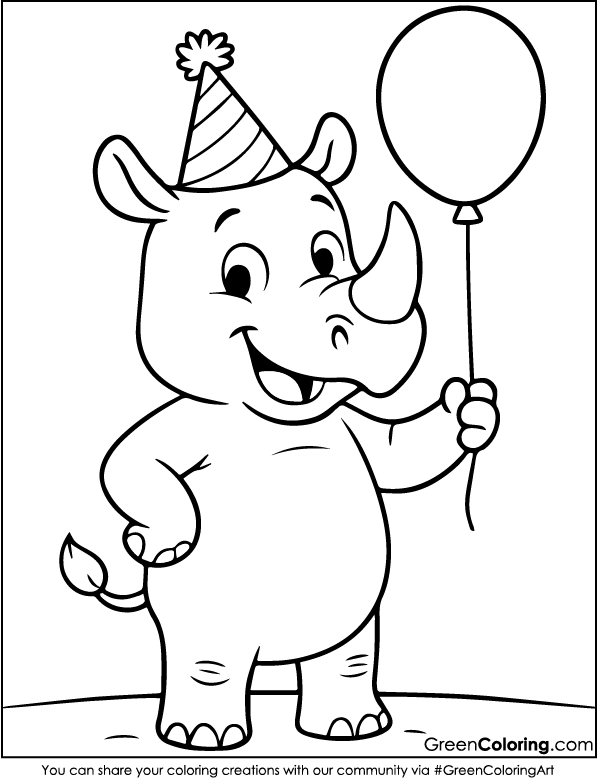 Download Free Printable Rhino Coloring Sheet PDF