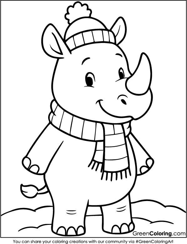 Rhino Coloring Page