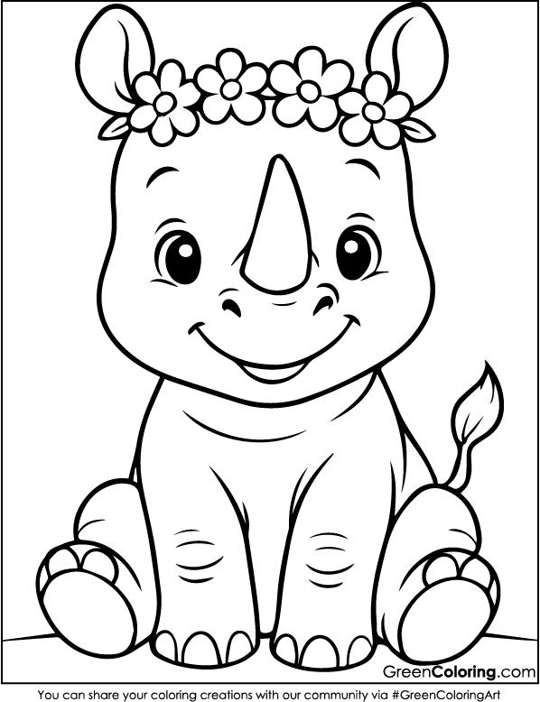 Rhino Coloring Page