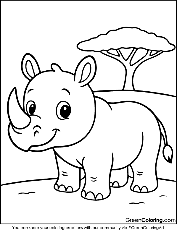 Rhino Coloring Pages