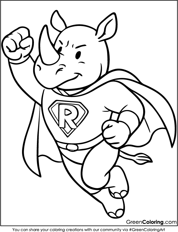 Rhino Coloring Pages