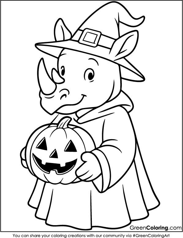 Rhino Coloring Pages PDF