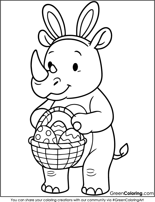Rhino Coloring Pages PDF