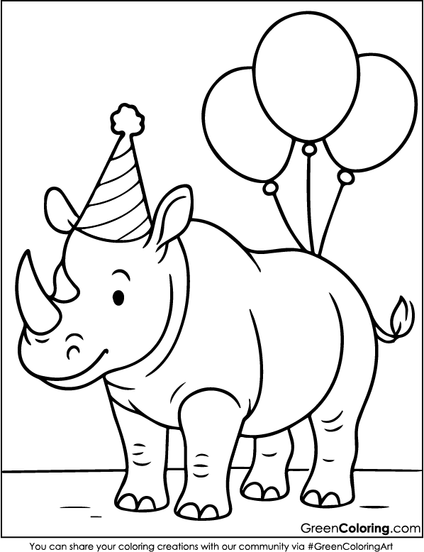 Printable Rhino Coloring Pages PDF