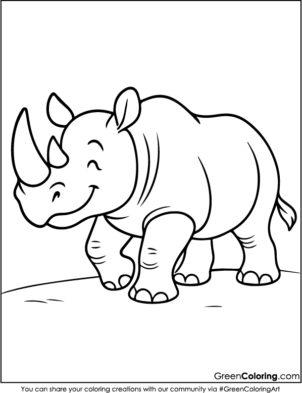 Free Printable Rhino Coloring Pages PDF
