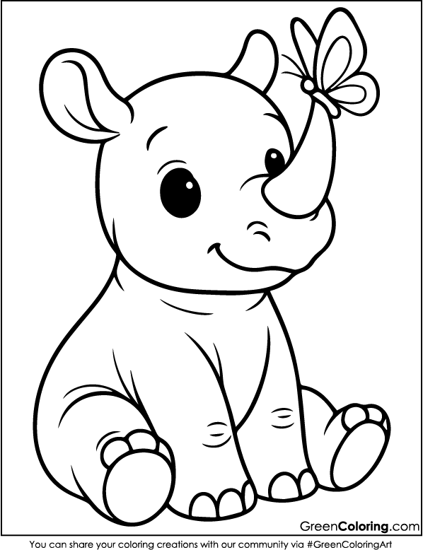 Free Printable Rhino Coloring Pages PDF