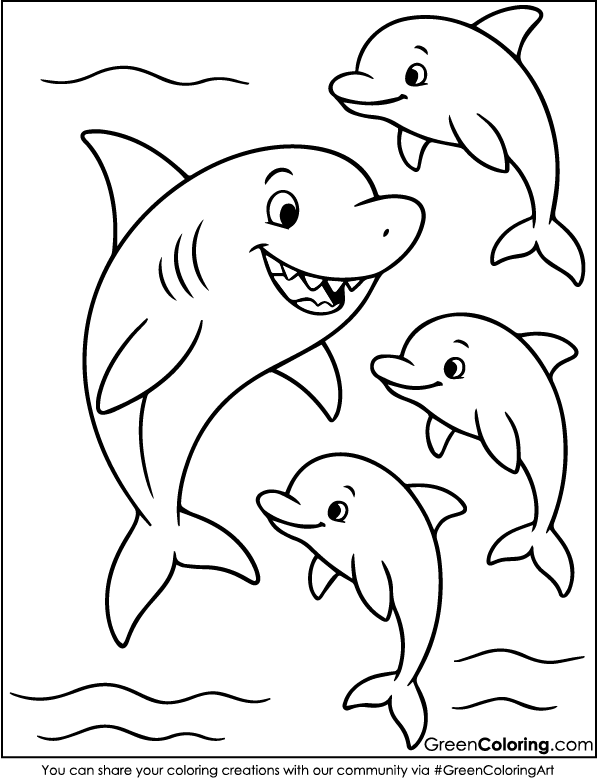 Download Printable Shark Coloring Sheet PDF Free