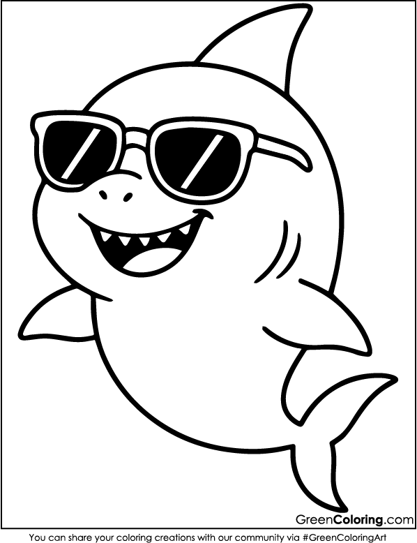 Download Printable Shark Coloring Page PDF Free