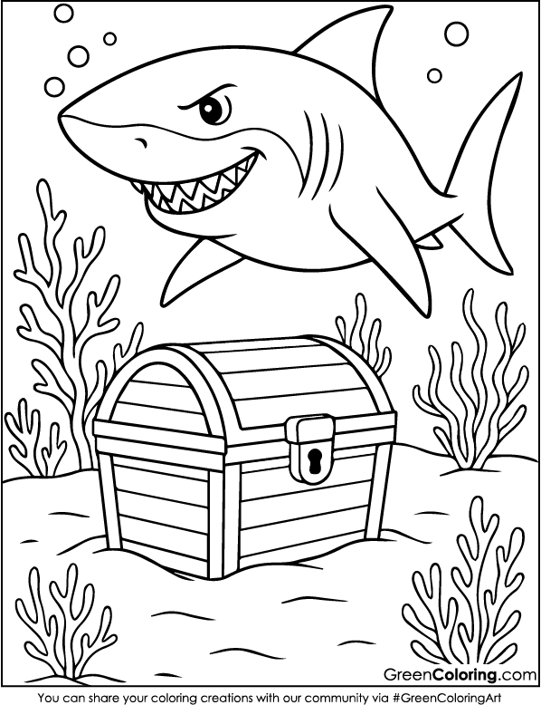 Download Printable Shark Coloring Page PDF Free