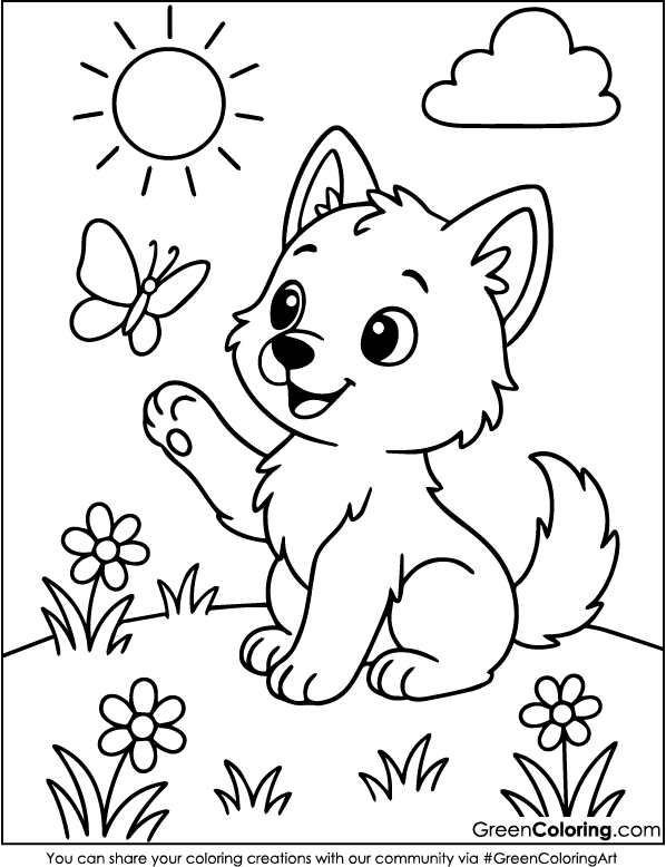 Wolf Coloring Pages PDF