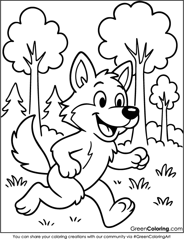 Wolf Coloring Pages PDF