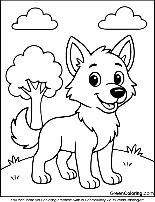 Printable Wolf Coloring Pages PDF