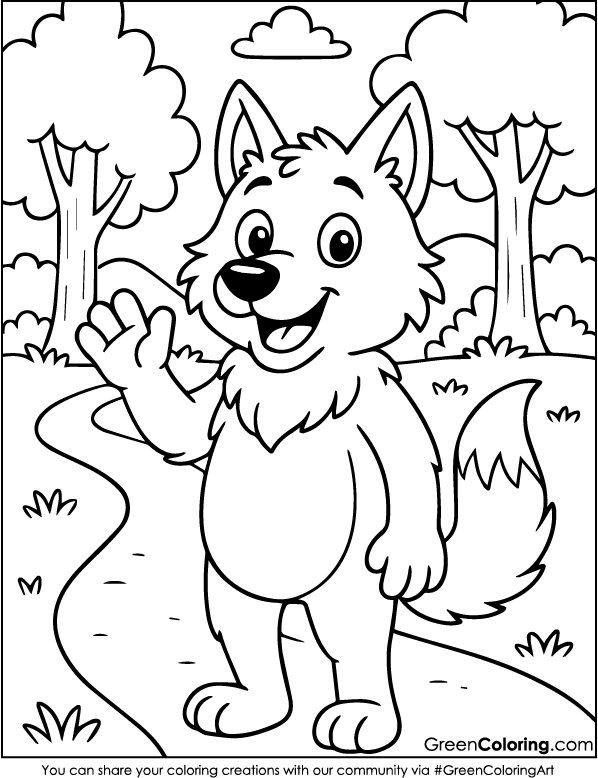 Download Printable Wolf Coloring Pages PDF