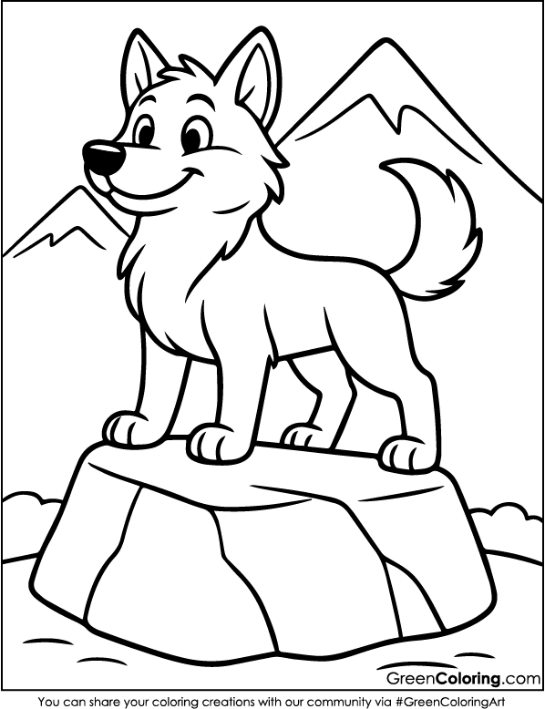 Printable Wolf Coloring Pages PDF
