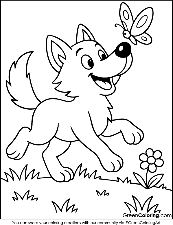 Download Free Printable Wolf Coloring Sheets PDF