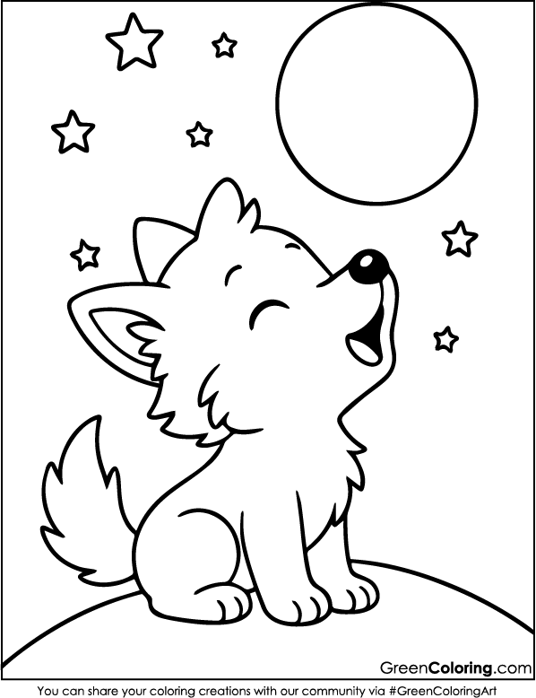Download Free Printable Wolf Coloring Sheets PDF