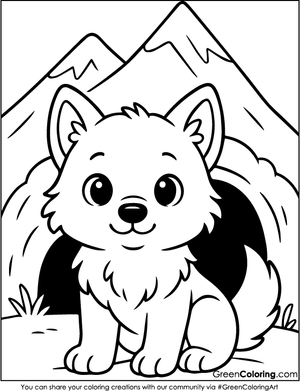 Download Free Printable Wolf Coloring Sheet PDF