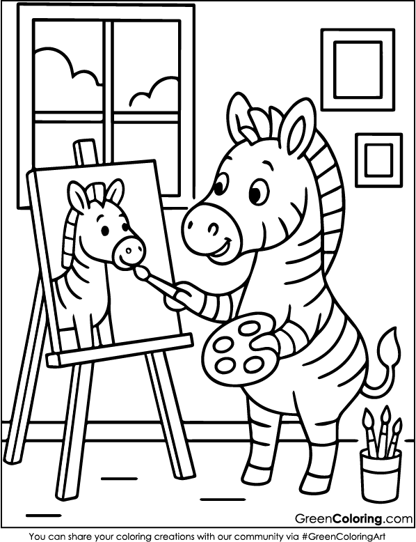 Download Free Printable Zebra Coloring Sheet PDF